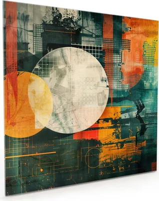 Produktbild von Küchenrückwand Spritzschutz Glas mit Motiv Abstrakte Geometrie 40 x 40 cm