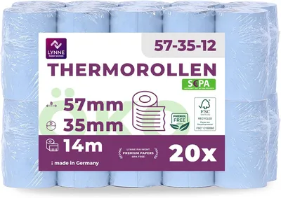 Produktbild von Thermopapier Kassabons, 57 mm x 14 m, 20 Rollen, für Kassensysteme