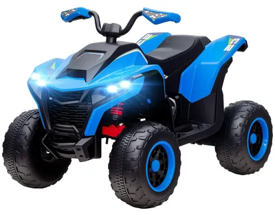 Image de Quad électrique pour enfants, de 3 à 8 ans, avec éclairage LED. Couleur : bleu. Dimensions : 69 x 101 x 75 cm