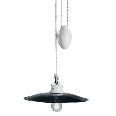 Obrázek produktu pro Závěsné svítidlo Classic Power Iron and Polished Black Ceramic 1 Light E27