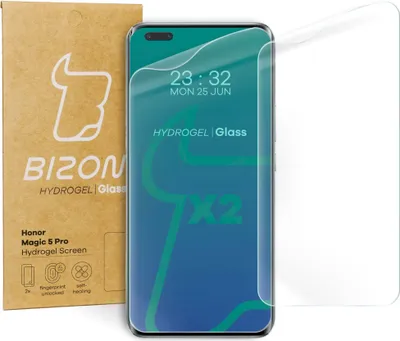 Produktbild von Bizon Glass Hydrogel Displayschutzfolie für Honor Magic5 Pro, 2 Stück
