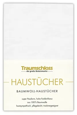 Produktbild von Traumschloss Betttuch Haustuch 240 x 260 cm weiß aus 100% Baumwolle, ohne Gummizug