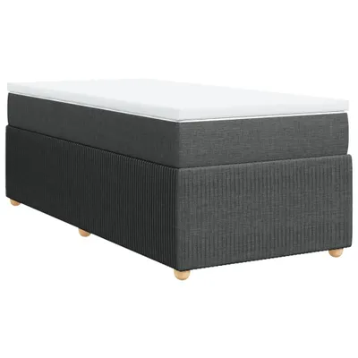 Produktbild von Boxspringbett mit Matratze Dunkelgrau 100x200 cm Stoff