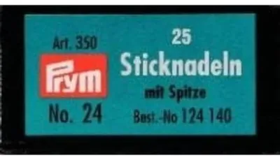 Sticknadeln Nr. 24, Silber, 0,80 x 37 mm, 22 Stück