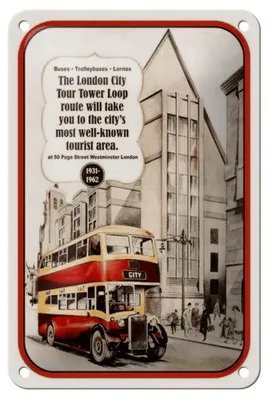 Produktbild von Blechschild Spruch 12x18cm London City Tour 1931-1962