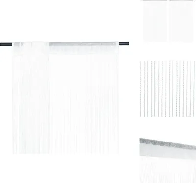 Obrázek produktu pro vidaXL Provázková záclona 2 ks 100 x 250 cm Bílá - Záclony a závěsy