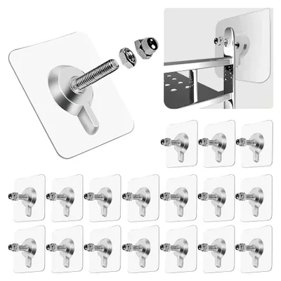 Produktbild von 24 Stück selbstklebende Schrauben (1,6 cm) – Selbstklebende Haken ohne Bohren für Küche, Bad, Abstellraum, Fliesenwand, Duschraum