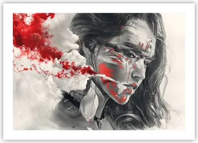 Produktbild von Poster - Poster ohne Rahmen - Frau Gesicht Kunst - 70x50 cm - Wand Bild - Wanddeko - Wandbilder - Kunstposter - Wandposter - Bilder - Kunstdruck - Wanddekoration - Wandbild - P2XAA70x50-3867