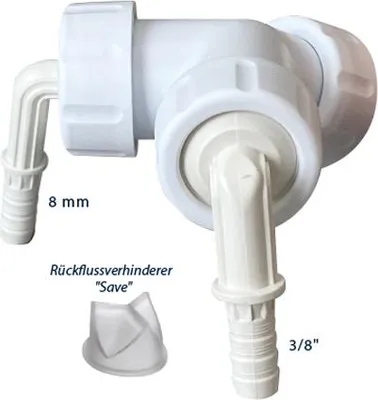 Produktbild von Kondensat- und Geräteanschlusstülle "Save", 1", 3/8" und 8mm mit Rückflussverhinderer