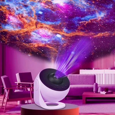 Obrázok produktu pre Projektor hviezd Galaxy, nočné svetlo hviezdnej oblohy, nastaviteľné zaostrenie a rýchlosť, s 13 filmovými kotúčmi, 1/2/4-hodinový časovač