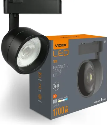 Image de Éclairage VIDEX LED pour système de rails, noir