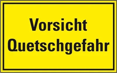 Produktbild von Dreifke® Schild I Hinweisschild Vorsicht Quetschgefahr, Kunststoff, 300x200mm
