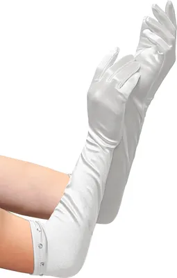 Produktbild von Satin Handschuhe extra lang weiß
