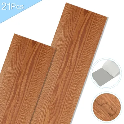 Zdjęcie produktu dla Podłoga winylowa PVC, 3 m², samoprzylepna, deski winylowe, płyty, antypoślizgowe, wodoodporne, 21 sztuk, wzór drewna (brązowy)