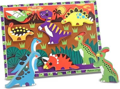 Produktbild von Melissa & Doug Dinosaurier Holzpuzzle (7 Teile)