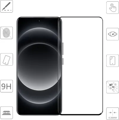 Obrázok produktu pre Pre Xiaomi 14 Ultra – 1 ks 3D ochranná fólia na celý displej z tvrdeného skla H9 s bočnou ochranou