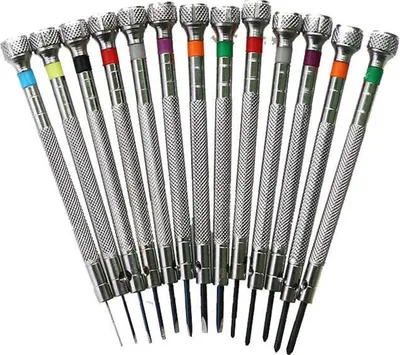 Produktbild von Präzisionsschraubendreher-Set, verschiedene Größen, Uhrmacherwerkzeug, Uhrenreparatur, Schlitzschraubendreher, Uhrmacherreparaturwerkzeuge, Irisfr (13-teilig)