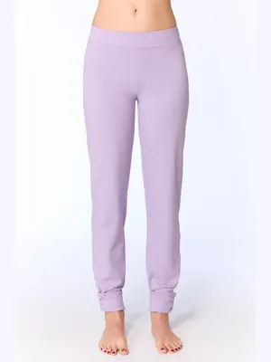 Produktbild von Damen Yogahose aus Baumwolle, lockere Passform, elastischer Bund, geraffte Beinabschlüsse