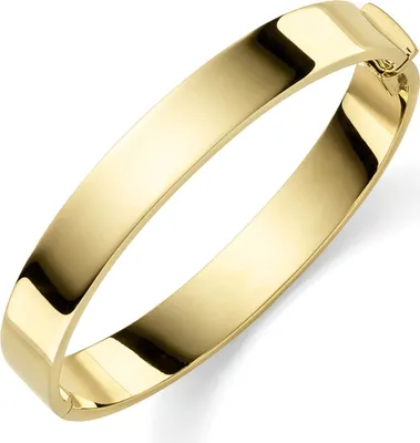 Produktbild von 10mm Armreif 60x50mm Armschmuck 585 Gold Gelbgold massiv glänzend flach schlicht