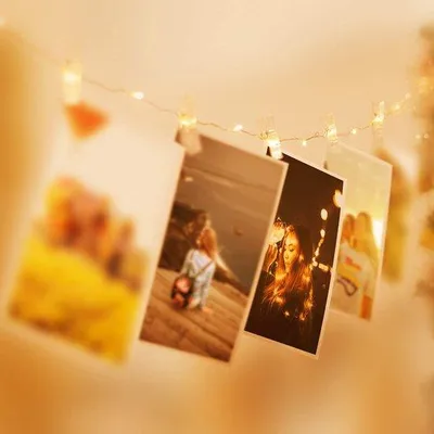 Image de Guirlande lumineuse LED flexible avec pinces à fixation murale, pour une décoration murale chaleureuse