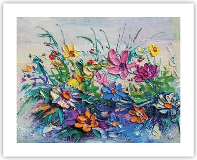 Produktbild von Poster - Poster ohne Rahmen - Blumen die Farben pastos - 50x40 cm - Wand Bild - Wanddeko - Wandbilder - Kunstposter - Wandposter - Bilder - Kunstdruck - Wanddekoration - Wandbild - P2XAA50x40-4521