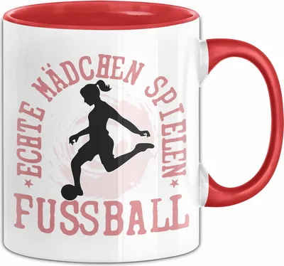 Produktbild von Mädchen Fußball Tasse Geschenk Echte Mädchen Spielen Fußball Frauen-Fussball (Rot)