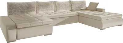 Produktbild von MIRJAN24 Ecksofa Caro Premium, U-Form mit Bettkasten und Schlaffunktion, Wohnzimmer (Venus Velvet 2927 + Miu 2041)