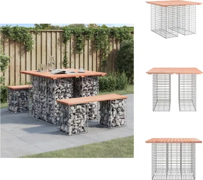 Produktbild von vidaXL Gartenbank aus Gabionen 100x102x72 cm Massivholz Douglasie - Gartenbänke