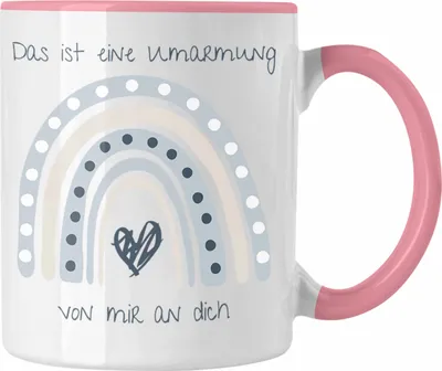 Produktbild von Trendation - Beste Freundin Tasse Geschenk Beste Freundinnen Geburtstag Lustig Freundinnen Spruch Becher - Umarmung Von Mir An Dich (Rosa)