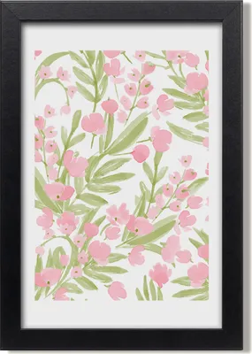 Produktbild von Bild 20x30 MDF-Rahmen, Wandkunst Rosa Blumen