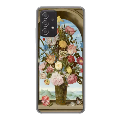 Produktbild von MuchoWow® Handyhülle Schutzhülle Hülle für Samsung Galaxy A53 5G Vase mit Blumen in einem Fenster - Gemälde von Ambrosius Bosschaert dem Älteren Silikon Softcase Handy Hülle - Schutzabdeckung