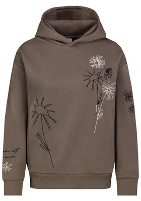 Produktbild von EIGHT 2 NINE Kapuzenpullover Blumenstickereien Seitliche Eingrifftaschen Größe: L