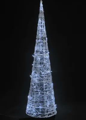 Imagen del producto de vidaXL Adorno navideño piramidal de acrílico con luces LED tipo Kegel, color blanco frío, 90 cm
