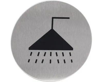 Obrázok produktu pre Piktogram "Sprcha" Ø75x1,2 mm okrúhly nerez