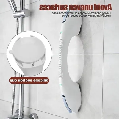 Robuste Duschhalterung ohne Bohren mit Saugnapf, 120 kg, für Senioren, wasserdicht und sicher, 44 cm, blau
