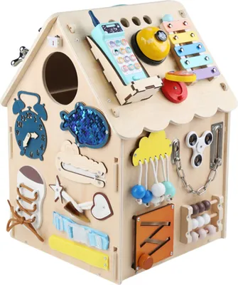 Produktbild von Buxibo Montessori-Spielhaus mit Motorikwürfel – Aktivitätshaus zur Förderung von Motorik & Fähigkeiten für Kleinkinder