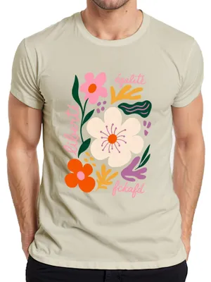Produktbild von Liberté Égalité Fckafd Blumen Freiheit Statement Sarkasmus Floral Herren T-Shirt, Natur, M
