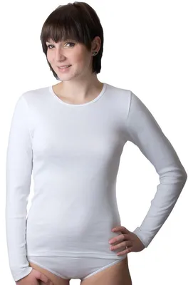 Produktbild von HERMKO 17830 Damen langarm Unterhemd woman longsleeve Shirt Baumwolle / Modal, Farbe:weiß, Größe:36/38 (S)