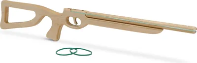 Produktbild von BestSaller 1241 Holz-Gewehr im Wettkampf Design mit Funktion inkl. Schieß-Gummis, ca 62 cm, natur
