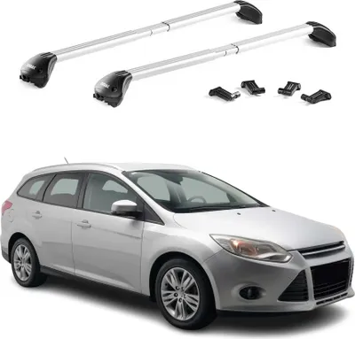 Image de Barres de toit transversales pour Ford Focus III Break 2011-2018 Alu Gris 2x ABE