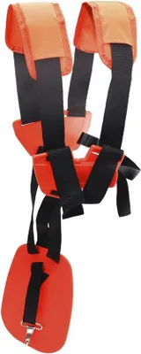 Image de Sangle de transport réglable en nylon orange avec coussinets d'épaule - universelle pour tondeuses à gazon et tondeuses à gazon
