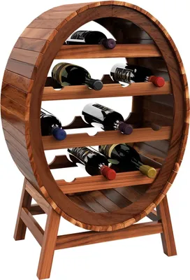 Obrázek produktu pro Stojan na víno, akáciové dřevo, pojme 12 lahví, design sudu