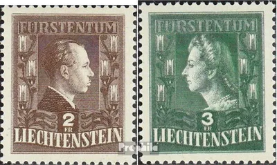 Produktbild von Briefmarken Liechtenstein 1944 Mi 238-239 (kompl.Ausg.) postfrisch Freimarken