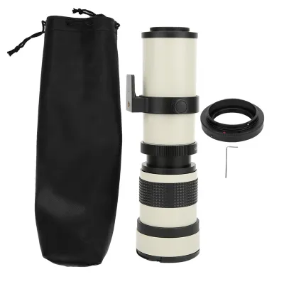 Produktbild von Manuelles Zoom-Super-Teleobjektiv, weiß 420-800 mm Blende F / 8,3-16 Volles manuelles Fokussieren Teleskop-Zoom-Teleobjektiv für EF-S-Mount-Kamera