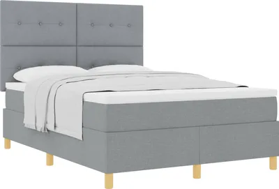 Obrázek produktu pro Postel s boxspringem s matrací Světle šedá 140 x 200 cm textil