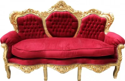 Produktbild von Casa Padrino Barock Sofa King Bordeaux Rot / Gold Mod2 - Möbel Lounge Couch