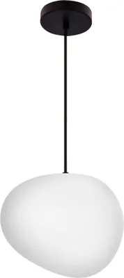 Produktbild von Hängeleuchte im Japandi-Stil STONES - 1xE27, 40W, 25cm, schwarz/weiß