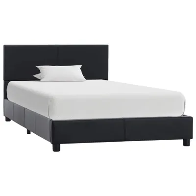 Image de vidaXL Cadre de lit noir en similicuir 90x200 cm