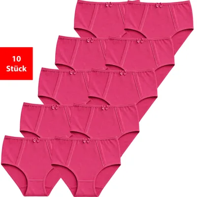 Produktbild von Taillenslip Taillenslip Damen Baumwolle Stretch 5er & 10er Pack Maxislip - Fuchsia 44/46 10 Stück