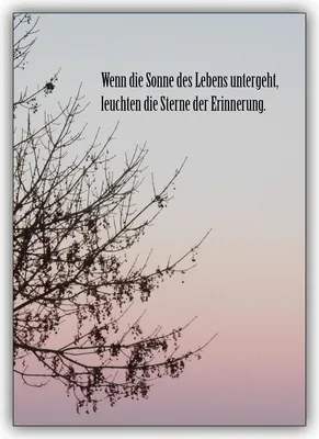 Produktbild von Beistehende Trauerkarte mit Spruch: Wenn die Sonne des Lebens untergeht…